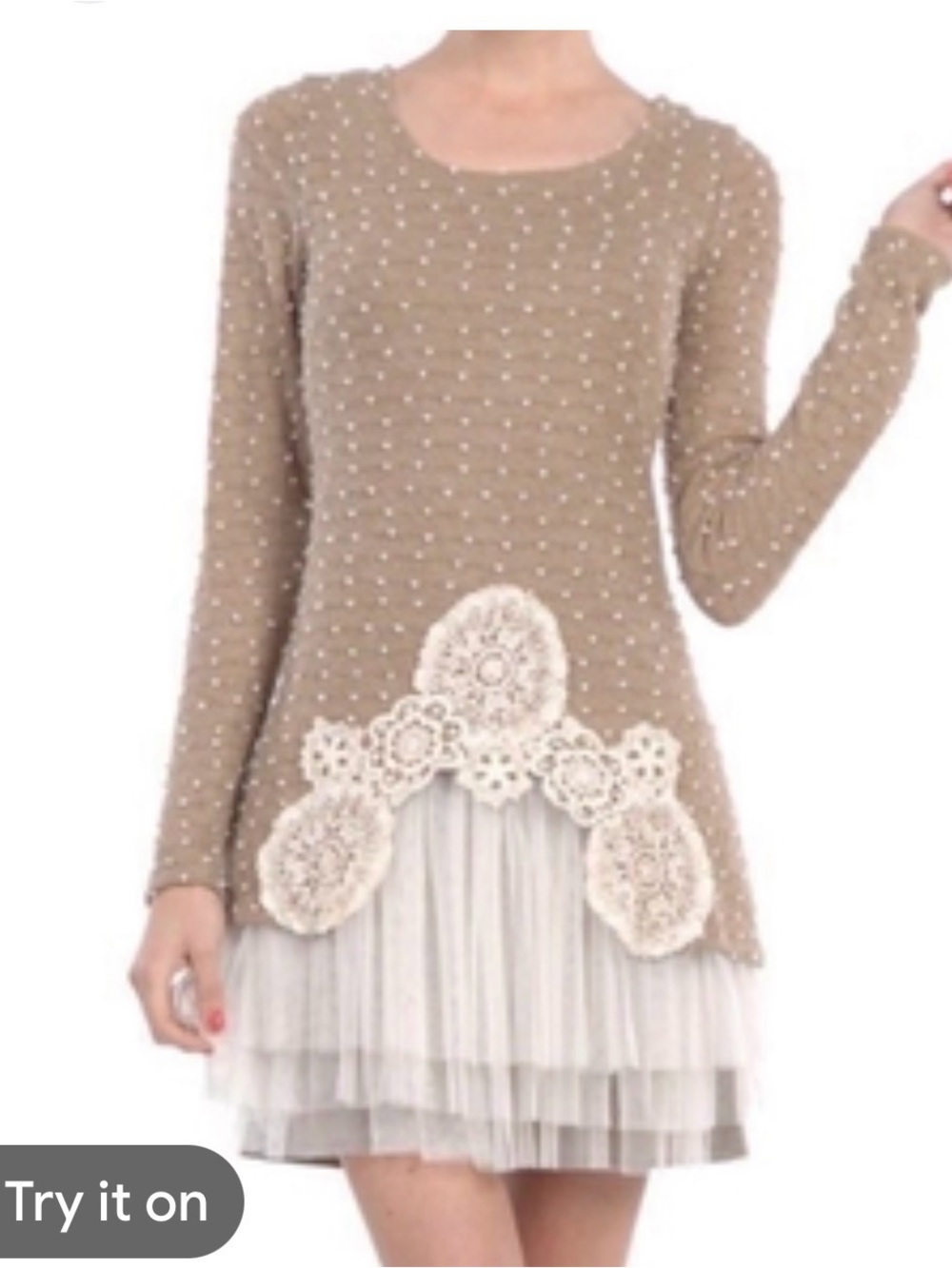 ⭐️RYU Polka Dot Tulle Crocheted Dress⭐️